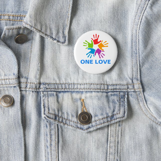 One Love Rainbow Hands Button (In Situ)