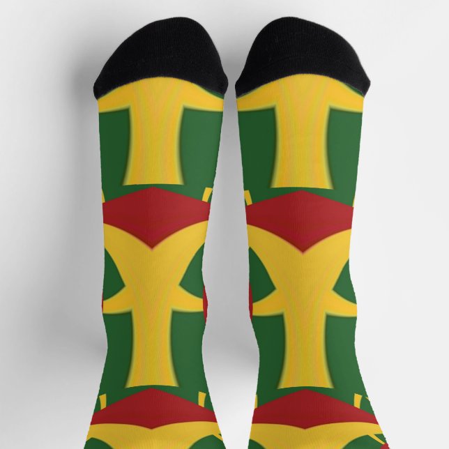 One Love Rasta Colours Reggae Red Golden Green   Socks (Top)