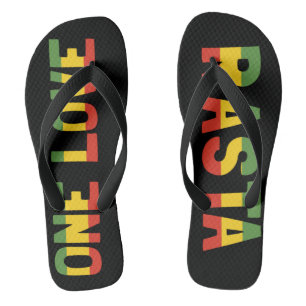 One Love Rasta Jamaican Flip Flops