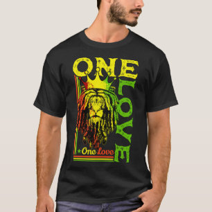 One Love Rasta Lion Jamaican Pride Reggae African T-Shirt