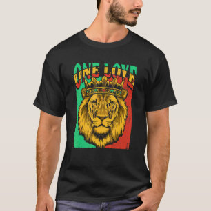 One Love Rasta Lion Jamaican Pride Reggae African  T-Shirt