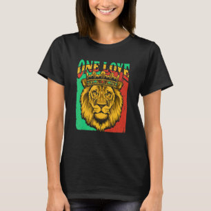 One Love Rasta Lion Jamaican Pride Reggae African T-Shirt