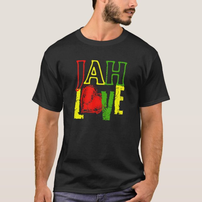 One Love Rasta Lion of Judah Reggae Roots & Cultur T-Shirt (Front)