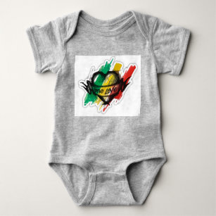 one love rasta reggae graffiti flag baby bodysuit