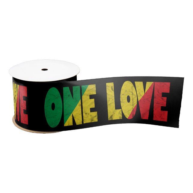 One Love Rasta Reggae Wedding Cake Satin Ribbon (Spool)