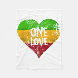 One Love Rastafari T-Shirt Jamaica Retro Vintage G Fleece Blanket
