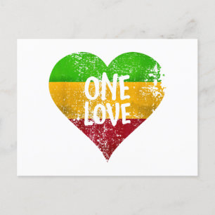 One Love Rastafari T-Shirt Jamaica Retro Vintage G Holiday Postcard