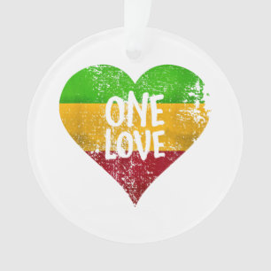 One Love Rastafari T-Shirt Jamaica Retro Vintage G Ornament
