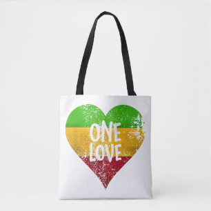 One Love Rastafari T-Shirt Jamaica Retro Vintage G Tote Bag