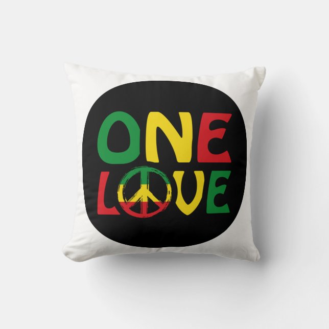 One Love, Reggae design Cushion (Front)