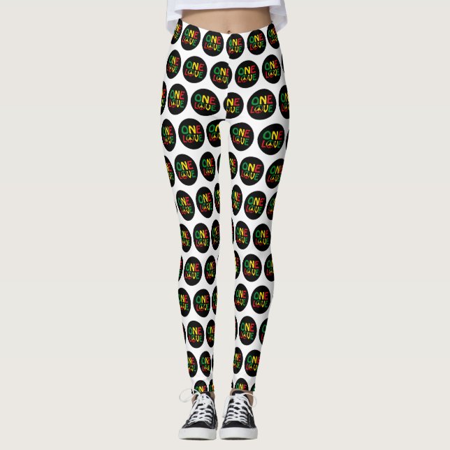 One Love, Reggae design Leggings (Front)