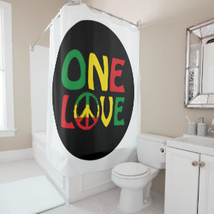 One Love, Reggae design Shower Curtain