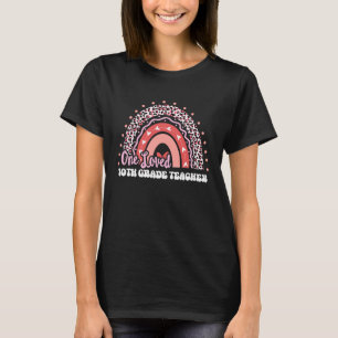 One Loved 10th Grade Teacher Groovy Valentine's Da T-Shirt