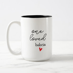 One Loved Babcia   Customisable Grandma Gift Two-Tone Coffee Mug