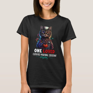 One Loved Certified Nursing Assistant Mom Cat Moth T-Shirt