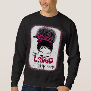 One Loved Fnp Nurse Messy Bun Leopard Love Mum Val Sweatshirt