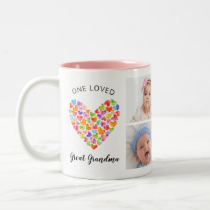 One Loved Great Grandma Four Photo Collage Two-Tone Coffee Mug