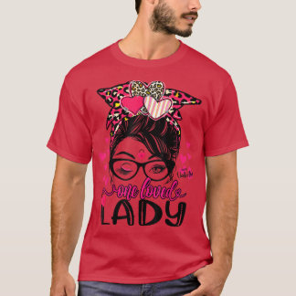One Loved Lady Messy Bun Leopard Couple Love Valen T-Shirt