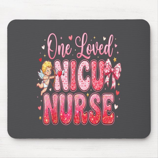 One Loved Nicu Nurse Valentines Day Shirt Nurses H Mouse Mat (Front)