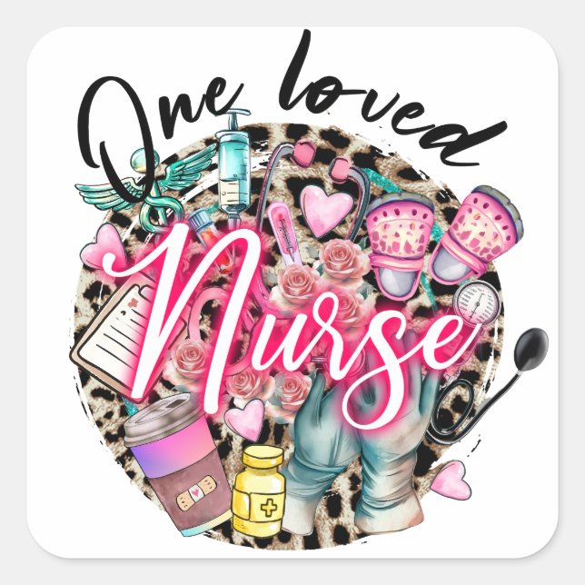 One Loved Nurse Square Sticker (Front)