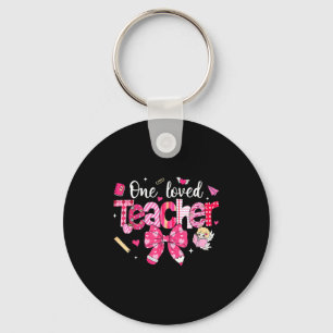 One Loved Teacher Coquette Bow Pencil Valentine Gi Key Ring