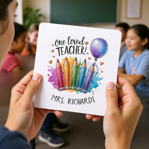 One Loved Teacher Personalised Thank You card