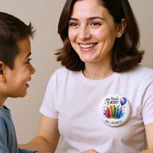 One Loved Teacher Personalised Thank You Gift 3 Cm Round Badge