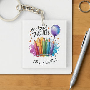 One Loved Teacher Personalised Thank You Gift Key Ring