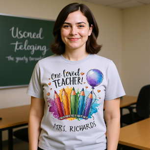 One Loved Teacher Personalised Thank You Gift T-Shirt