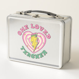 One Loved Teacher Valentine Teacher Gift Metal Lunch Box