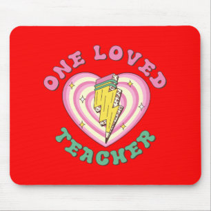 One Loved Teacher Valentine Teacher Gift Mouse Mat