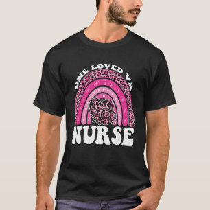 ONE LOVED VA NURSE Rainbow Leopard Heart T-Shirt