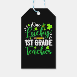 One Lucky 1st Grade Teacher Pencil Shamrock St Pat Gift Tags