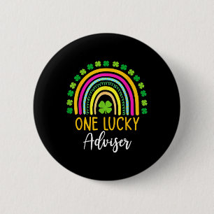 One Lucky Adviser St Patrick Day Shamrocks 6 Cm Round Badge