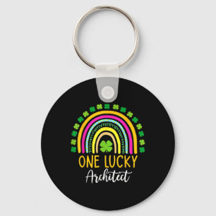 One Lucky Architect St Patrick Day Shamrocks Key Ring