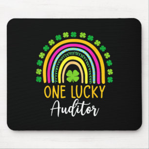 One Lucky Auditor St Patrick Day Shamrocks Mouse Mat