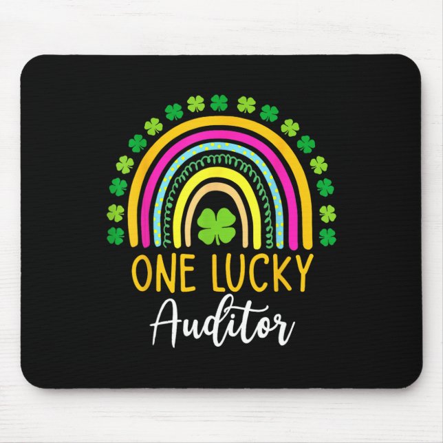 One Lucky Auditor St Patrick Day Shamrocks  Mouse Mat (Front)