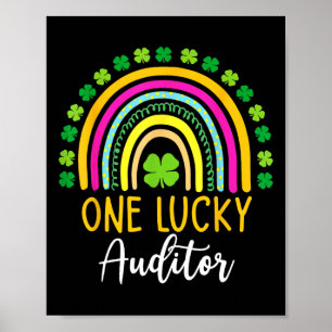 One Lucky Auditor St Patrick Day Shamrocks Poster