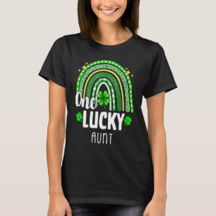 One Lucky Aunt Leopard Print Rainbow St Patricku20 T-Shirt