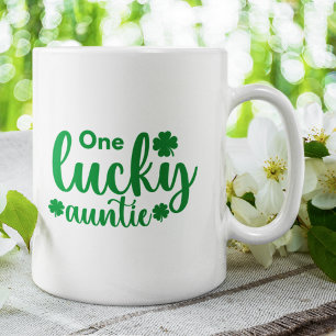 One Lucky Auntie Cute St Patrick Day Coffee Mug