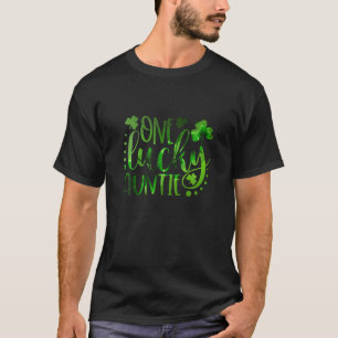 One Lucky Auntie Lucky Shamrock Family St Patrick T-Shirt