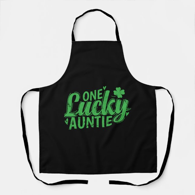 One Lucky Auntie St. Patricks Day Apron (Front)