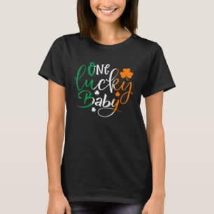 One Lucky Baby St Patricks Day Irish Flag Ireland  T-Shirt
