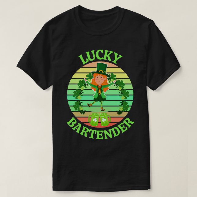 one lucky bartender 6 T-Shirt (Design Front)
