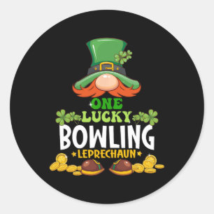 One Lucky Bowling Leprechaun St. Patricks Day  Classic Round Sticker