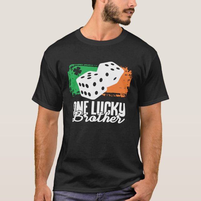 One Lucky Brother Dice Game  Family Group Matching T-Shirt (Front)