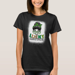 One Lucky Childcare Educator Bleached St Patricks  T-Shirt