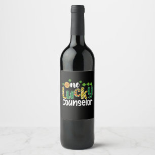 One Lucky Counsellor School St Patrick's Day Wine Label