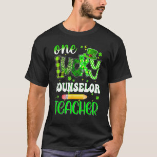 One Lucky Counselor Teacher Pencil Shamrock St Pat T-Shirt
