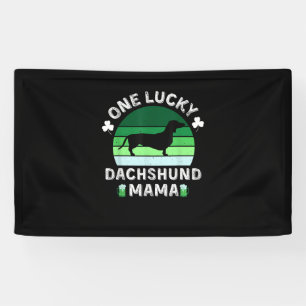 one lucky dachshund mama funny st patrick's day wo banner